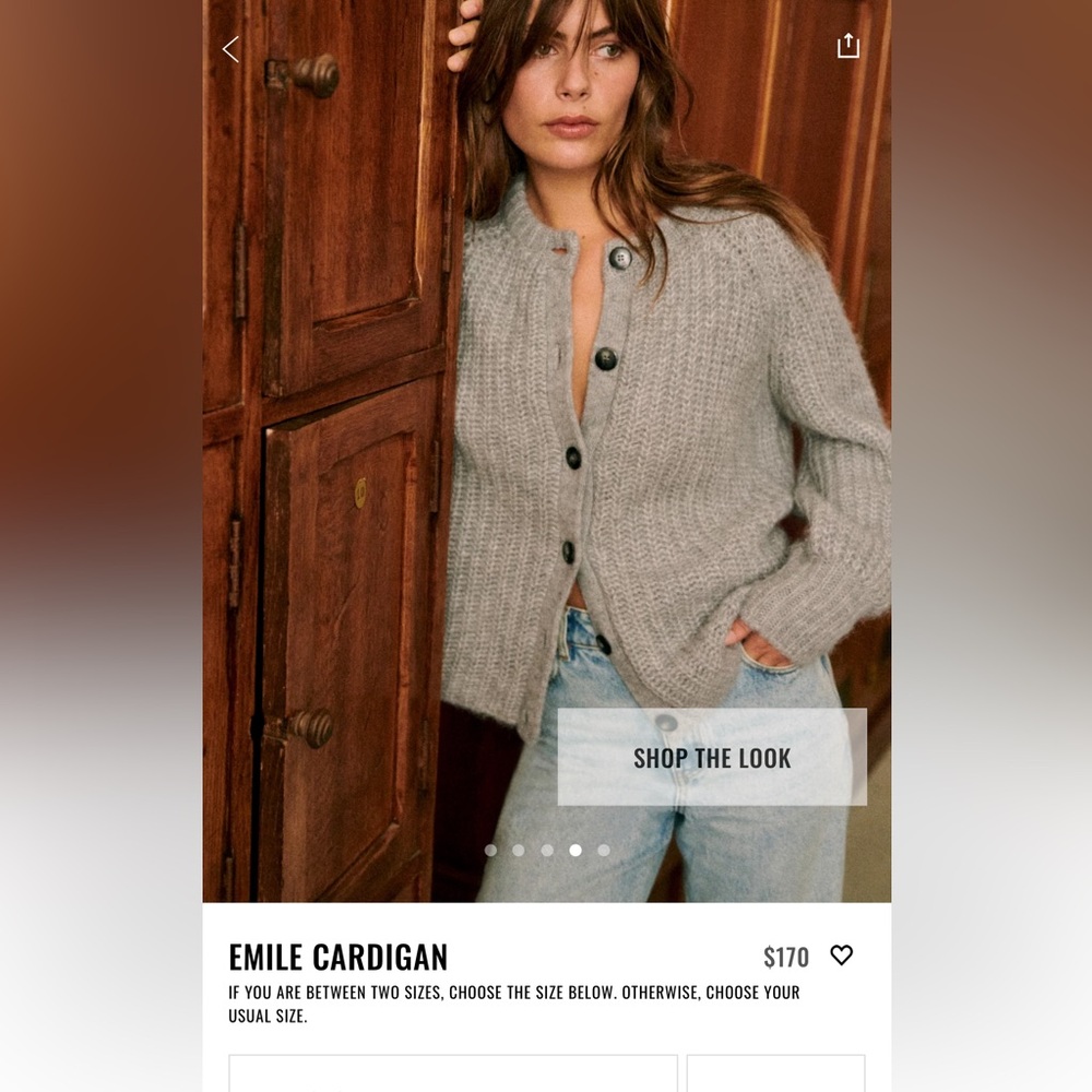 Sezane Emile Cardigan in mottled gray size XL